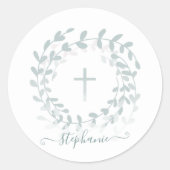 Kranke und Kreuz Runder Aufkleber (Vorderseite)