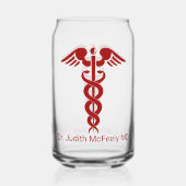 Kranken oder Ärzte Caduceus Dosenglas (Rückseite)