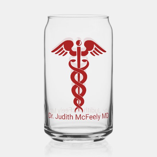 Kranken oder Ärzte Caduceus Dosenglas (Rückseite)