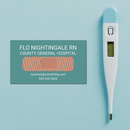 Krankenbandage Aquamarin Visitenkarte