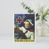 Krankenfürsorge am Helm Postkarte (Stehend Vorderseite)