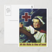 Krankenfürsorge am Helm Postkarte (Vorne/Hinten)