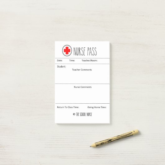 Krankengeld für alle Lehrer oder Schulkinder Post-it Klebezettel (Auf Schreibtisch)