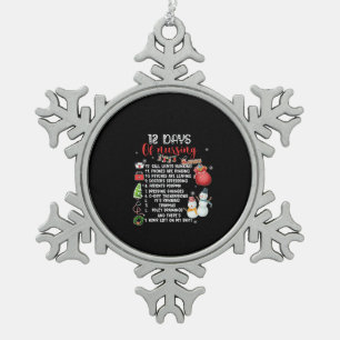 Krankengeschenk 12 Tage Krankenpflege Schneeflocken Zinn-Ornament