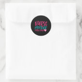 Krankengeschenk Krankenschwester Mutter Kaffee Lov Runder Aufkleber (Tasche)