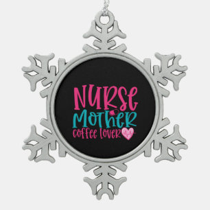 Krankengeschenk Krankenschwester Mutter Kaffee Lov Schneeflocken Zinn-Ornament