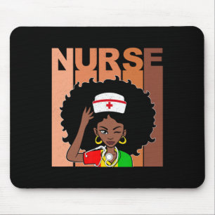 Krankengeschichte Schwarz 2024 Afro Melanin Schwar Mousepad