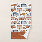 Krankenhaus, Feuer, Polizeistadtmuster für Kinder Badhandtuch Set (Handtuch)