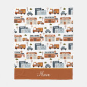 Krankenhaus, Feuer, Polizeistadtmuster für Kinder Fleecedecke (Vorderseite)