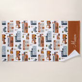 Krankenhaus, Feuer, Polizeistadtmuster für Kinder Strandtuch (Vorderseite)