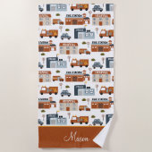 Krankenhaus, Feuer, Polizeistadtmuster für Kinder Strandtuch (Vorderseite)