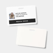 Krankenhaus-ID Volunteer Abzeichen Ausweis (Vorder- & Rückseite)