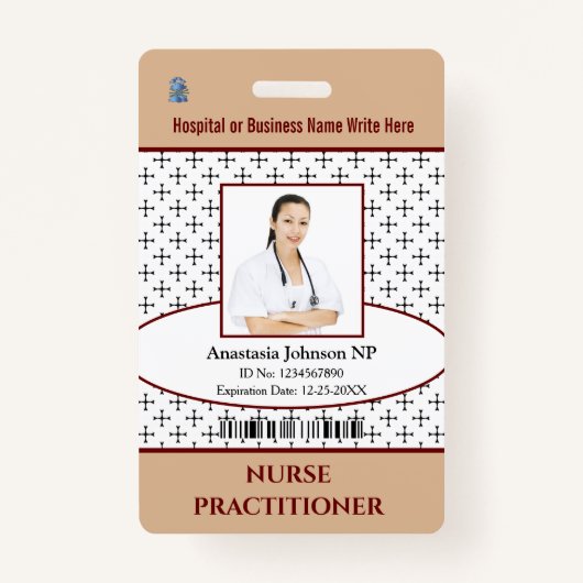 Krankenhaus Medical Nurse NP Mitarbeiter Foto Ausweis (Vorderseite)