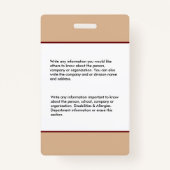 Krankenhaus Medical Nurse NP Mitarbeiter Foto Ausweis (Rückseite)