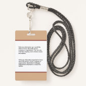 Krankenhaus Medical Nurse NP Mitarbeiter Foto Ausweis (Rückseite mit Schlüsselband)