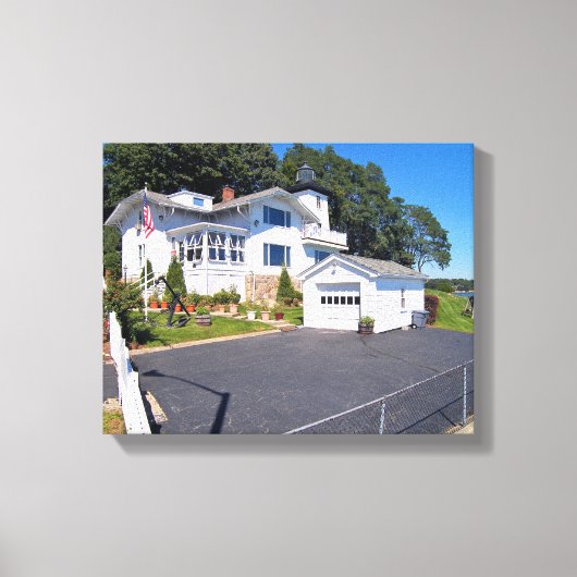 Krankenhaus Point Lighthouse, MA Wrapped Canvas Leinwanddruck (Vorderseite)