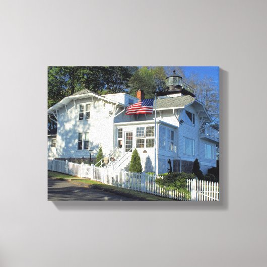 Krankenhaus Point Lighthouse, MA Wrapped Canvas Leinwanddruck (Vorderseite)