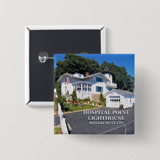 Krankenhaus Point Lighthouse, Massachusetts Button (Vorne & Hinten)