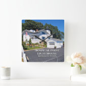 Krankenhaus Point Lighthouse, Massachusetts Quadratische Wanduhr (Zuhause)