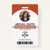 Krankenhaus RN Mitarbeiter caduceus terracotta Fot Ausweis (Vorderseite)