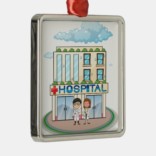 Krankenhaus Silbernes Ornament (Rechts)