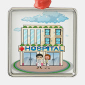 Krankenhaus Silbernes Ornament (Vorne)