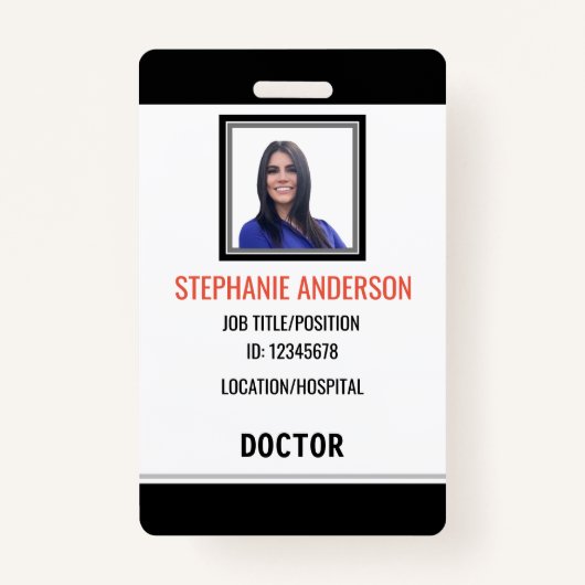 Krankenhausangestellte Medizinisches ID-Abzeichen Ausweis (Vorderseite)