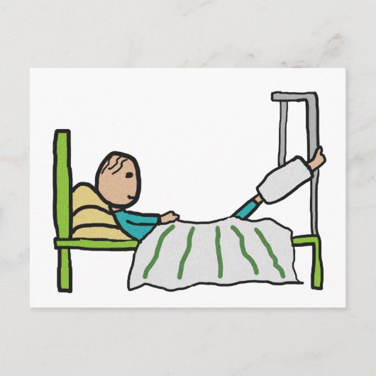 Krankenhausbett Postkarte (Vorderseite)