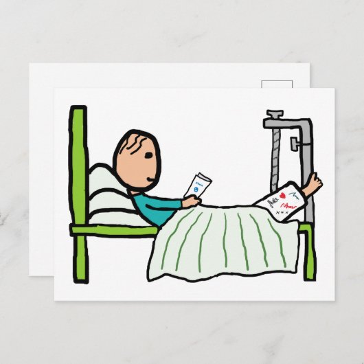 Krankenhausbett Postkarte (Vorne/Hinten)