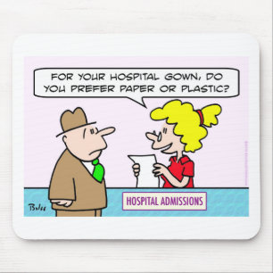 Krankenhauskleiderpapier-Plastikaufnahmen Mousepad