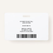 Krankenhausmedizinischer Mitarbeiter - Foto-ID des Ausweis (Rückseite)