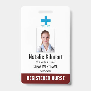 Krankenhausmitarbeiter Foto Name Logo Dunkelrot Sc Ausweis