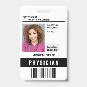 Krankenhausmitarbeiter-ID-Foto-Logo-Barcode-Auswei Ausweis