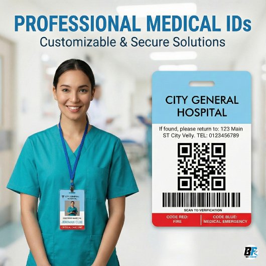 Krankenhauspersonal Foto | QR-Code und Barcode für Ausweis