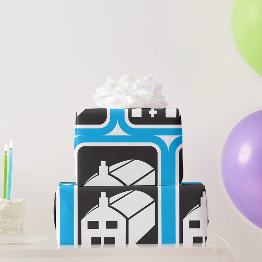 Krankenhausstall - Symbol für Minimalistische Gesu Geschenkpapier