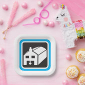 Krankenhausstall - Symbol für Minimalistische Gesu Pappteller (Party)