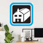 Krankenhausstall - Symbol für Minimalistische Gesu Poster (Heimbüro)