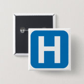 Krankenhaussymbol Button (Vorne & Hinten)