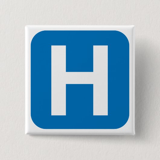 Krankenhaussymbol Button (Vorderseite)