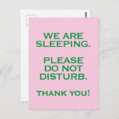 Krankenhauszimmer stören nicht postkarte (Vorne/Hinten)