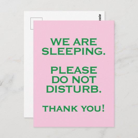 Krankenhauszimmer stören nicht postkarte (Vorne/Hinten)