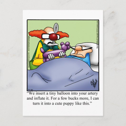 Krankenkarte mit Humor Postkarte (Vorderseite)