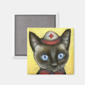 Krankenkatze Magnet (Vorderseite/Rückseite)