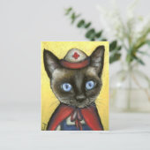 Krankenkatze Postkarte (Stehend Vorderseite)