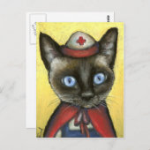 Krankenkatze Postkarte (Vorne/Hinten)