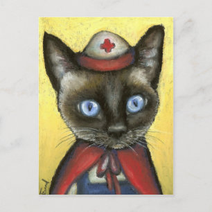 Krankenkatze Postkarte