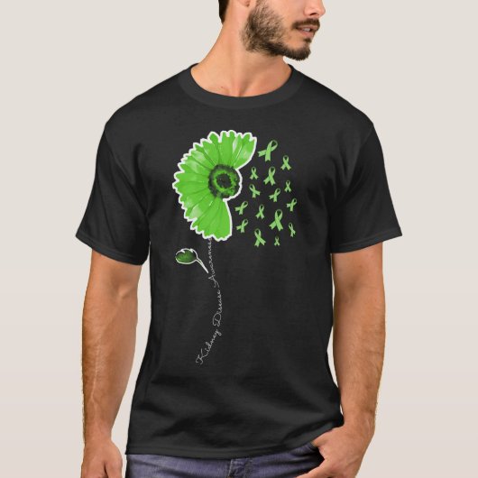 Krankenkrieger Grüne Ribbon-Sonnenblume Niedlich T-Shirt (Vorderseite)