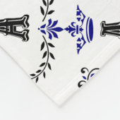 Krankenkrone mit Monogramm Fleecedecke (Ecke)