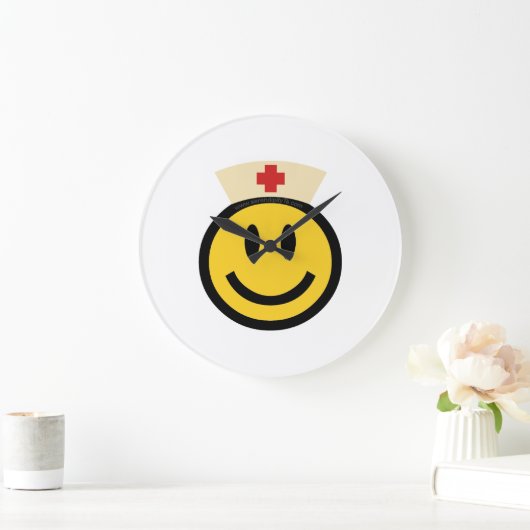 Krankenlächeln Große Wanduhr (Zuhause)