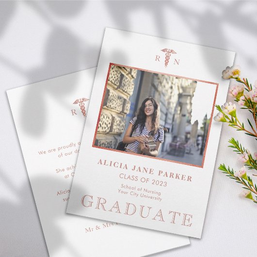 Krankenpflege Abschluss Foto Rose Gold Glitzer